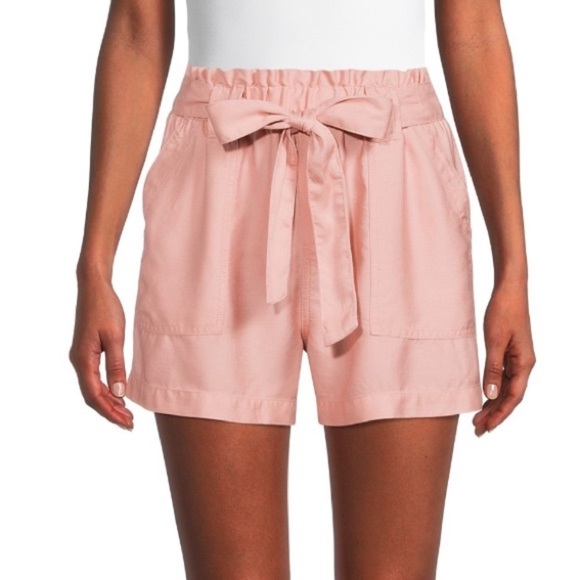 Time and Tru Pants - Time and Tru Pink High Rise Pull On Tencel Short with Tie Belt Size S 4-6 NWT